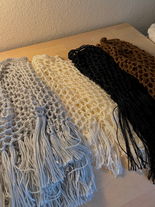 Black Cropped Poncho
