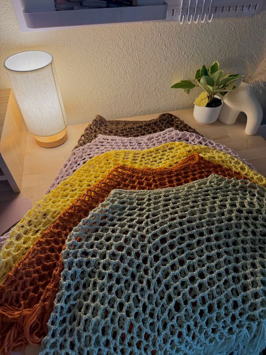 Grey Granny Square Poncho