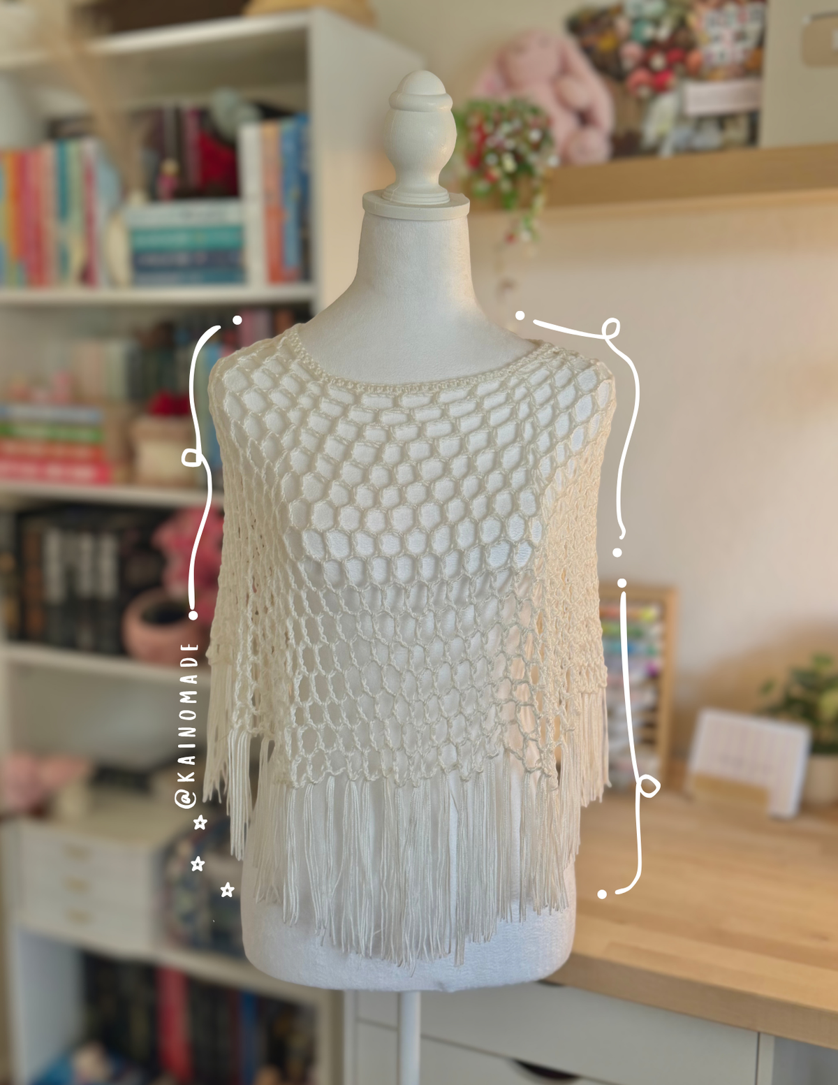 Ivory Cropped Poncho