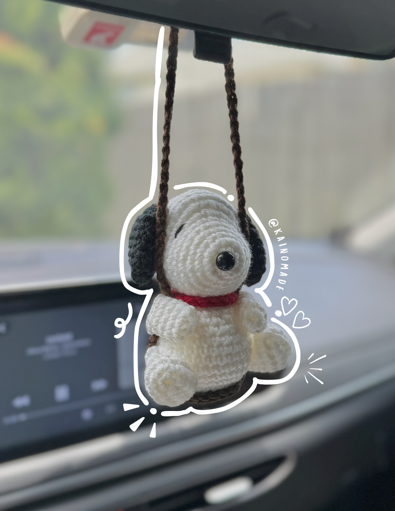 Seated Snoopy car hanging