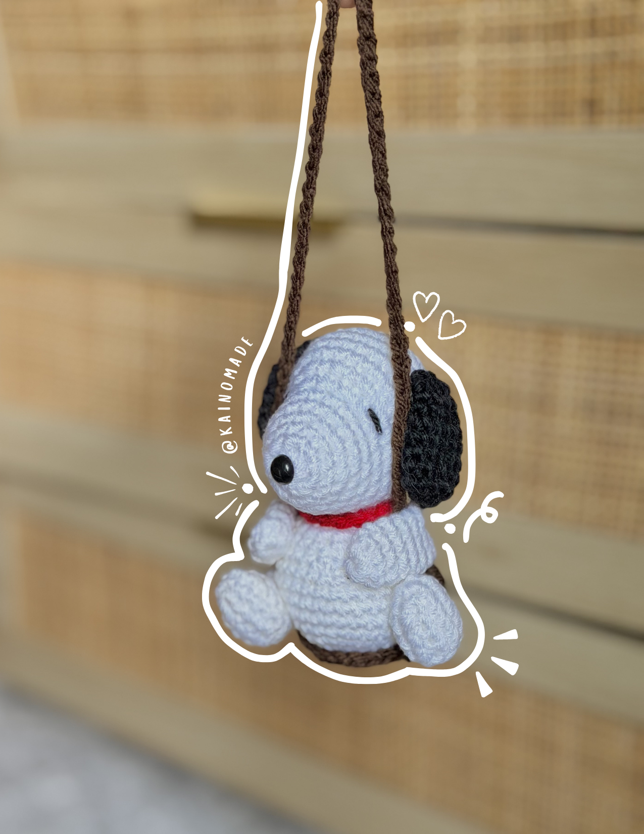 Seated Snoopy car hanging