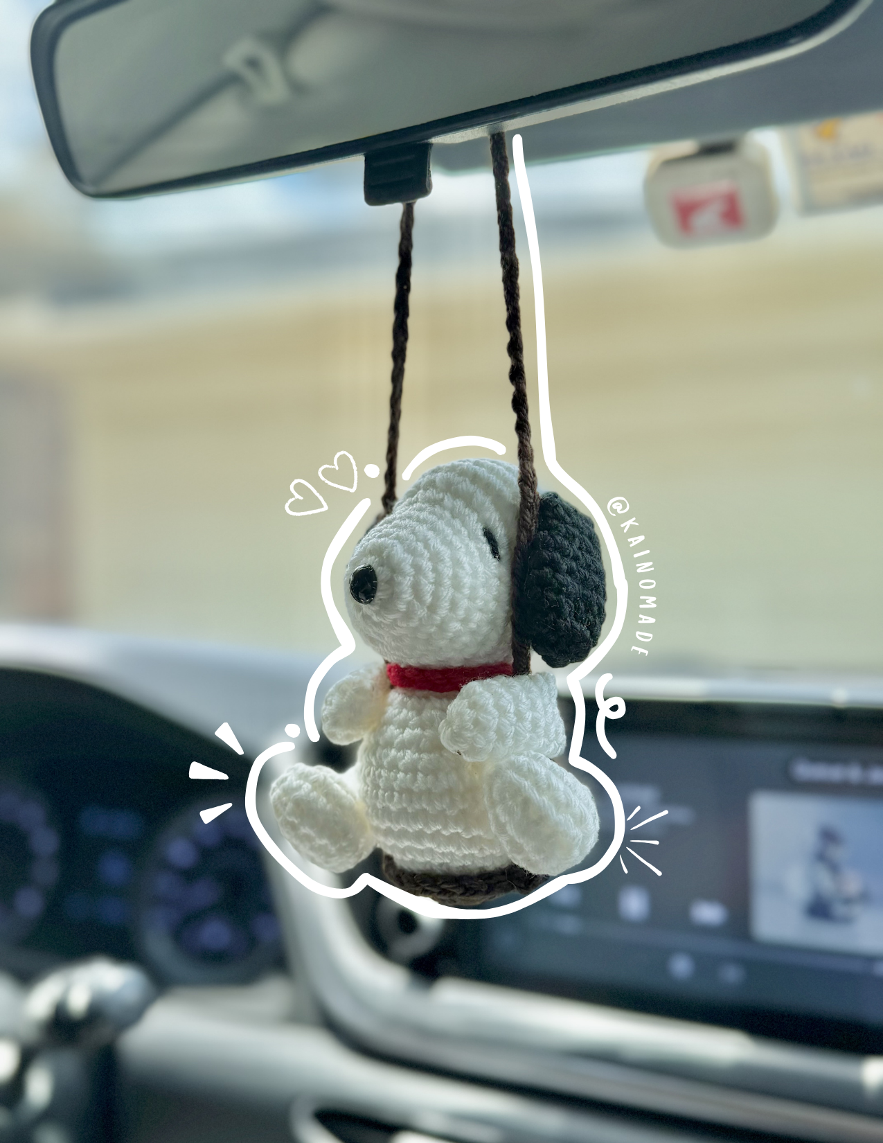 Seated Snoopy car hanging