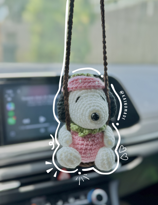 Pink Strawberry Snoopy car hanging