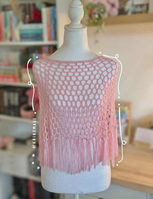 Pink Cropped Poncho