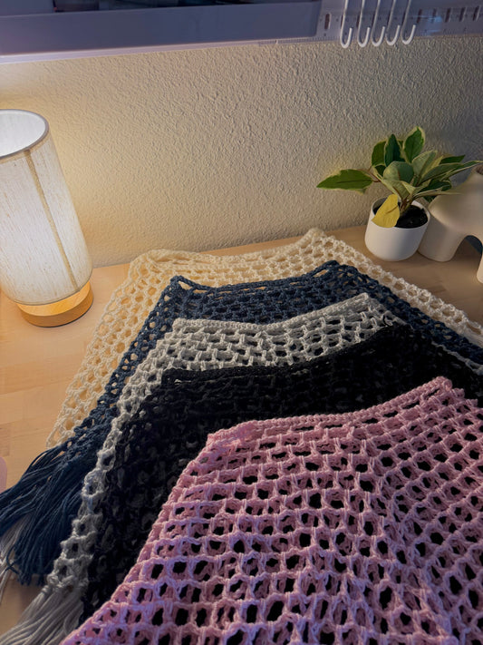 Dark Blue Cropped Poncho